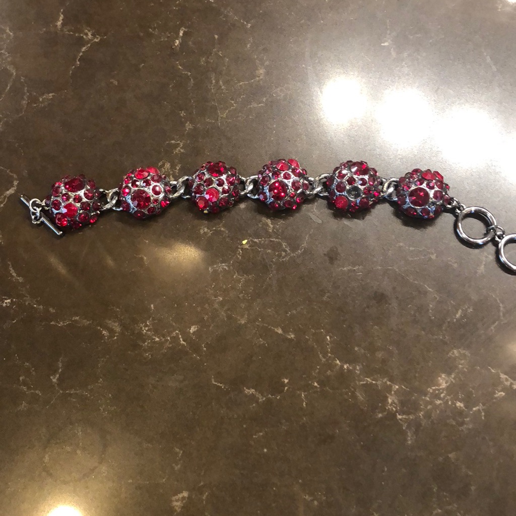 Red Rhinestone Bracelet (Missing Stone)